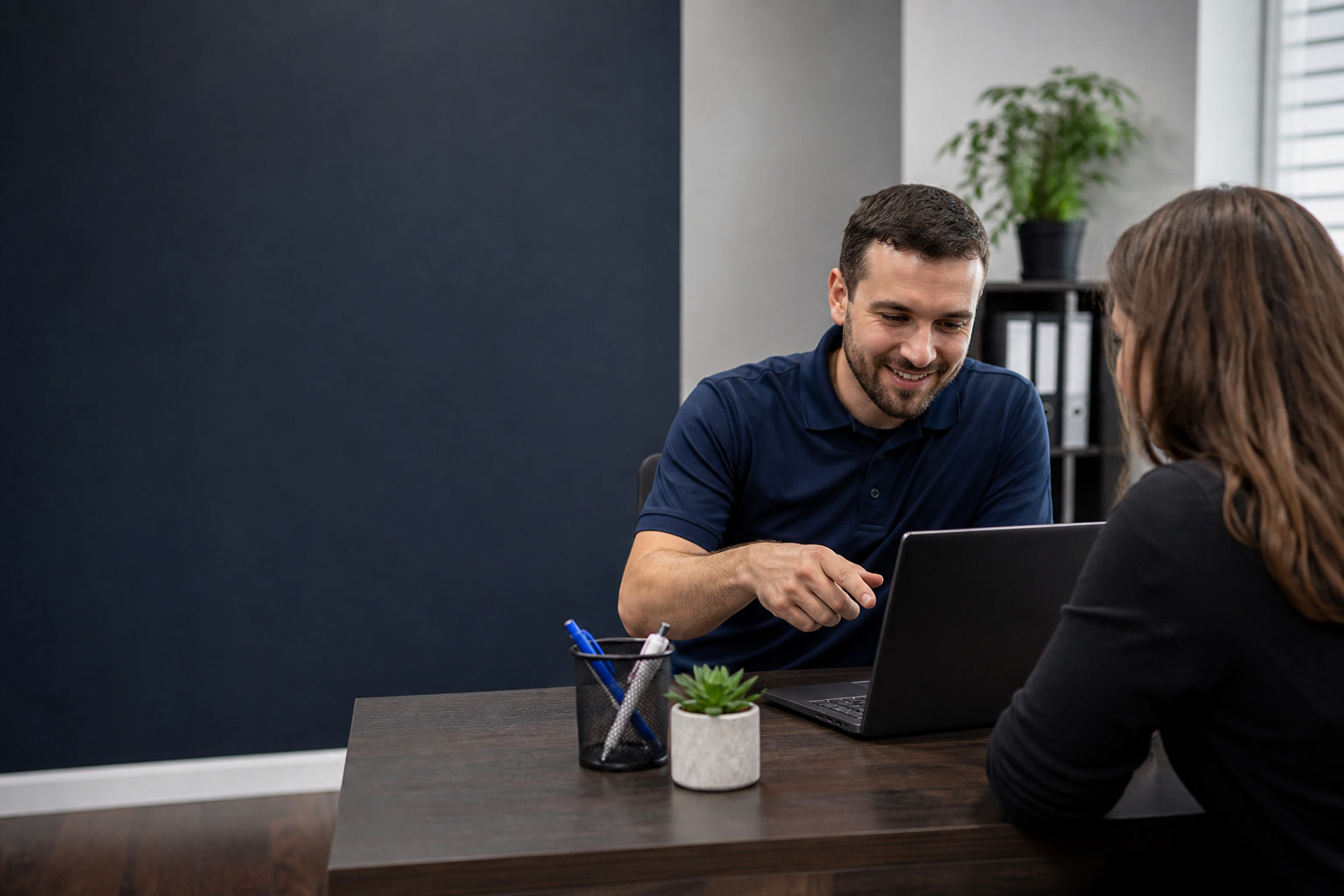 Technician providing remote IT support